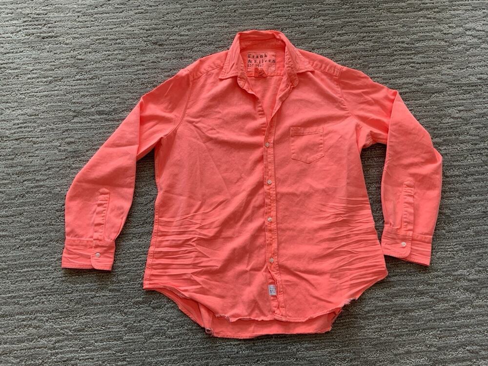 Frank And Eileen Shirt Womens Eileen Medium Button Up Long Sleeve Distressed